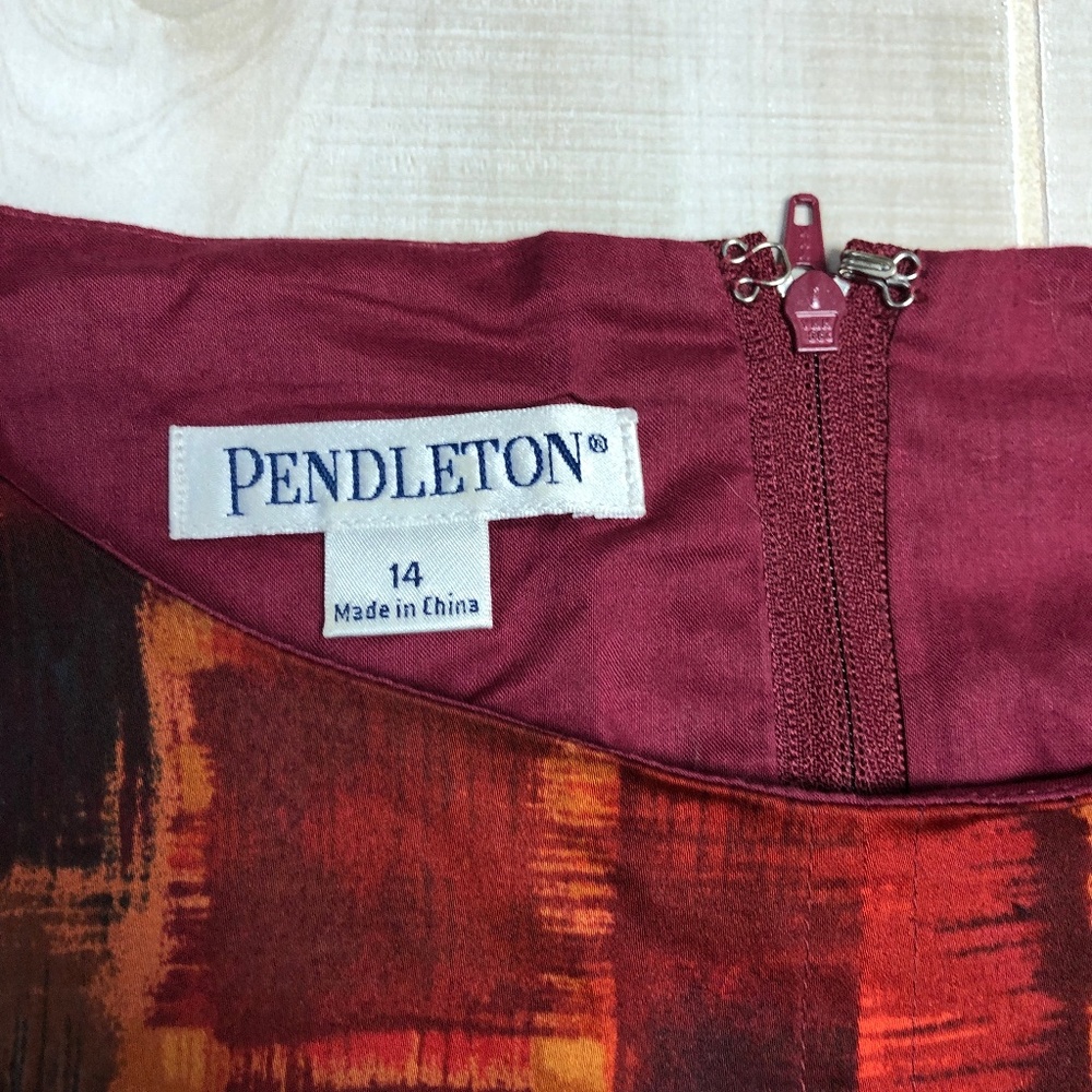Pendleton 14 Midi Dress Abstract Pattern Pockets - image 3